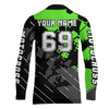 Maxcorners Motocross Racing Jersey Green Upf30+ Motorcycle Dirt Bike Jersey Off-Road Shirt Men Kid Women MT2709