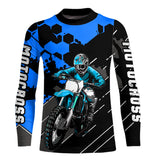 Maxcorners Motocross Racing Jersey Blue Upf30+ Motorcycle Dirt Bike Jersey Off-Road Shirt Men Kid Women MT2709