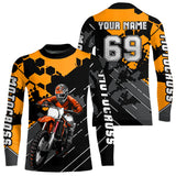 Maxcorners Motocross Racing Jersey Orange Upf30+ Motorcycle Dirt Bike Jersey Off-Road Shirt Men Kid Women MT2709