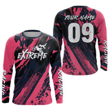 Maxcorners Pink Motocross Racing Dirt Bike Jersey For Kid Men Women Upf30+ Motorcycle Shirt MT2709
