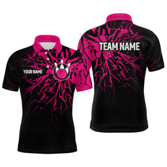 Maxcorners Custom Pink Bowling Shirt Blue for Men Women and Team Bowling Jerseys