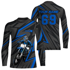 Maxcorners Custom Motocross Racing Jersey Blue Dirt Bike Shirt Kid Men Women Off-road Shirt MT2709