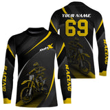 Maxcorners Motocross Racing Jersey Yellow Dirt Bike Shirt Off-road Riding Jersey Kid Men Women MT2709