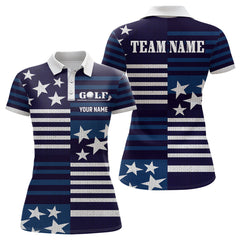 Maxcorners Customize Patriotic Golf Polo Shirt for Team Blue Golf Shirts for Women Men LM2007