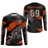 Maxcorners Motocross Racing Off-road Jersey Orange Dirt Bike Riding Shirt For Men Kid Women MT2709
