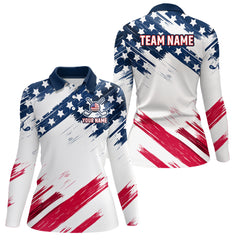 Maxcorners Custom Patriotic Golf Polo Shirt US Flag Golf Shirts for Men Women TeamMT0306