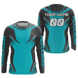 Maxcorners Blue Motocross Racing Jersey Custom Dirt Bike Shirt for Kid Women Men Off road Shirts LM2809