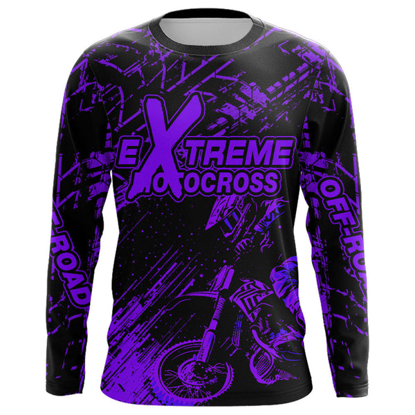 Maxcorners Motocross Racing Jersey Purple Upf30+ Men Women Kid Dirt Bike Shirt Motorcycle Jersey MT2809