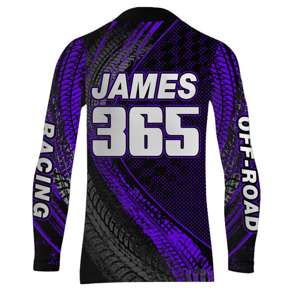 Maxcorners Dirt Bike Jersey Men Kid Women Upf30+ Purple Motocross Shirt Racing Off-Road Shirt MT2809