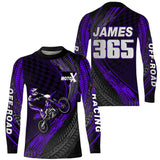 Maxcorners Dirt Bike Jersey Men Kid Women Upf30+ Purple Motocross Shirt Racing Off-Road Shirt MT2809