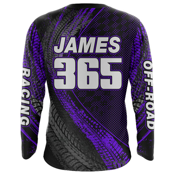 Maxcorners Dirt Bike Jersey Men Kid Women Upf30+ Purple Motocross Shirt Racing Off-Road Shirt MT2809