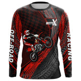 Maxcorners Dirt Bike Jersey Men Kid Women Upf30+ Red Motocross Shirt Racing Off-Road Shirt MT2809
