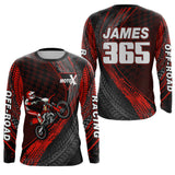Maxcorners Dirt Bike Jersey Men Kid Women Upf30+ Red Motocross Shirt Racing Off-Road Shirt MT2809