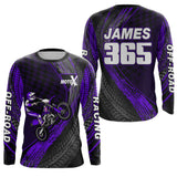 Maxcorners Dirt Bike Jersey Men Kid Women Upf30+ Purple Motocross Shirt Racing Off-Road Shirt MT2809