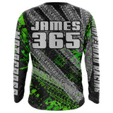 Maxcorners Kid Men Motocross Jersey Upf30+ Off-road Racing Jersey Dirt Bike Green Motorcycle Shirt MT2809