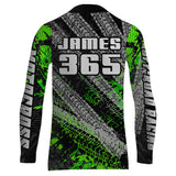 Maxcorners Kid Men Motocross Jersey Upf30+ Off-road Racing Jersey Dirt Bike Green Motorcycle Shirt MT2809