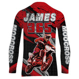 Maxcorners Motocross Racing Jersey Upf30+ Custom Dirt Bike Shirt Men Women Kid Red Off-Road MT2809