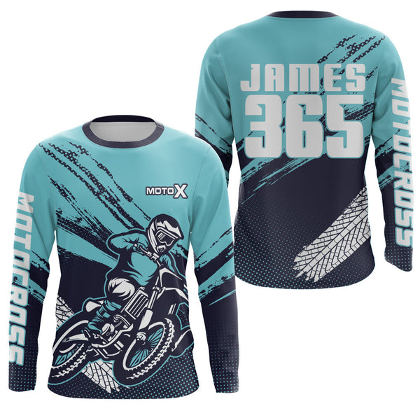 Maxcorners Motocross Racing Jersey Blue Upf30+ Dirt Bike Shirt Men Kid Women Motorcycle Jersey XM252 MT2809