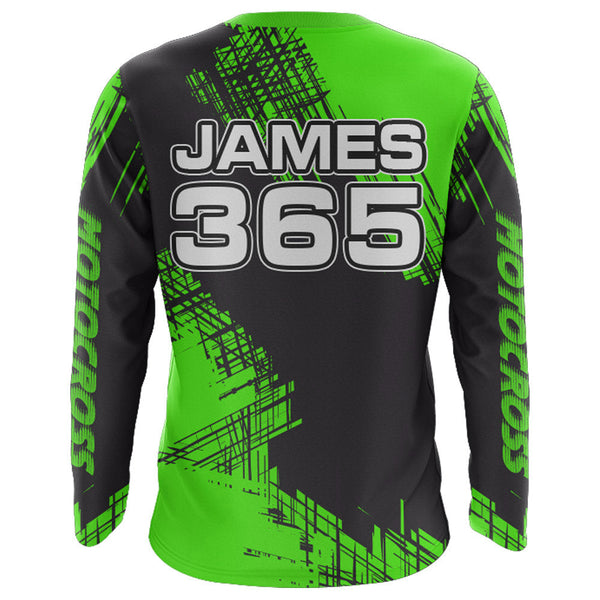 Maxcorners Green Motocross Racing Jersey Men Kid Upf30+ Dirt Bike Off-Road Shirt MX Jersey MT2809