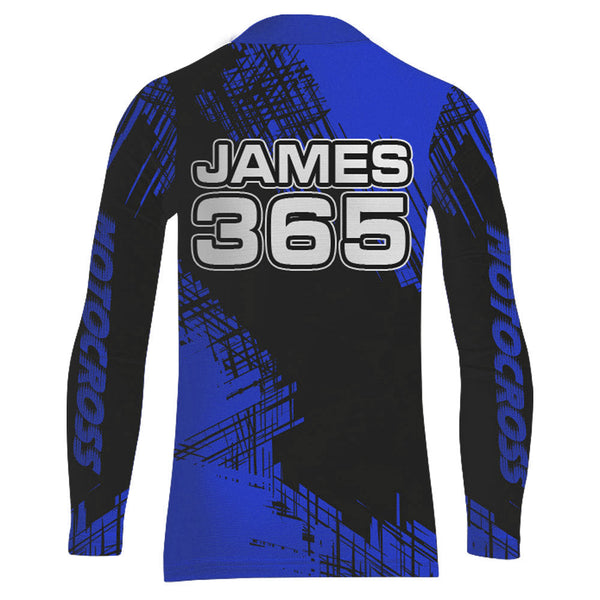 Maxcorners Blue Motocross Racing Jersey Men Kid Upf30+ Dirt Bike Off-Road Shirt MX Jersey MT2809