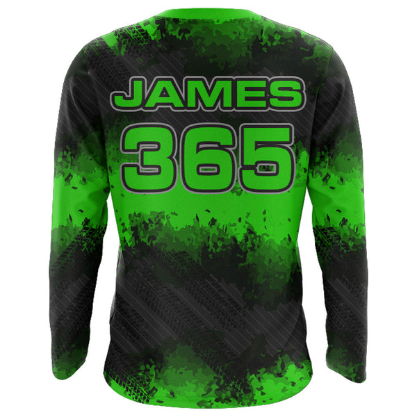 Maxcorners Racing Motocross Jersey Green Upf30+ Dirt Bike Off-Road Youth Kid Men Motorcycle Shirt XM251 MT2809