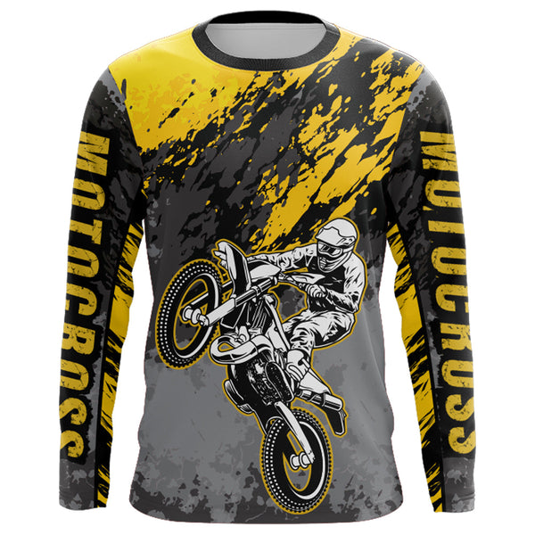 Maxcorners Motocross Racing Jersey Yellow Upf30+ Dirt Bike Shirt Men Women Kid MX Off-Road Jersey XM154 MT2809