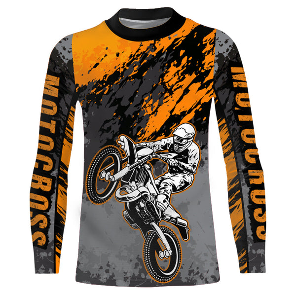 Maxcorners Motocross Racing Jersey Orange Upf30+ Dirt Bike Shirt Men Women Kid MX Off-Road Jersey XM154 MT2809