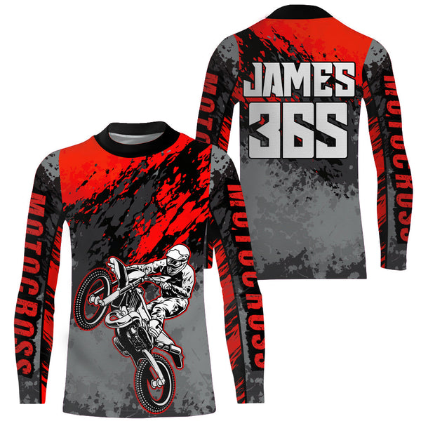 Maxcorners Motocross Racing Jersey Red Upf30+ Dirt Bike Shirt Men Women Kid MX Off-Road Jersey XM154 MT2809