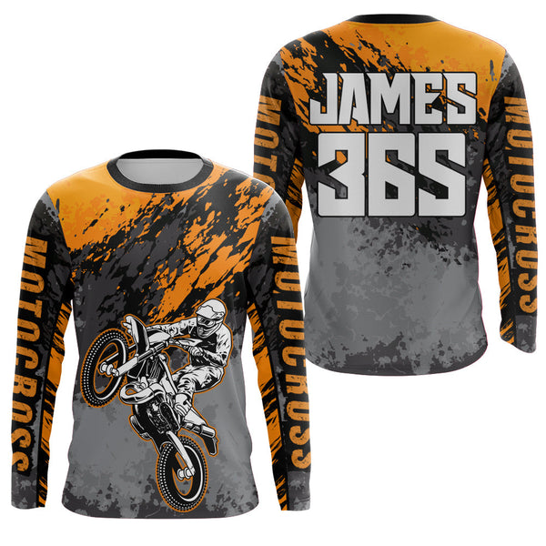 Maxcorners Motocross Racing Jersey Orange Upf30+ Dirt Bike Shirt Men Women Kid MX Off-Road Jersey XM154 MT2809