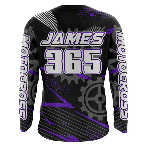 Maxcorners Purple Motocross Racing Jersey Upf30+ Dirt Bike Shirt Kids Women Men Off-road Jersey XM199 MT2809