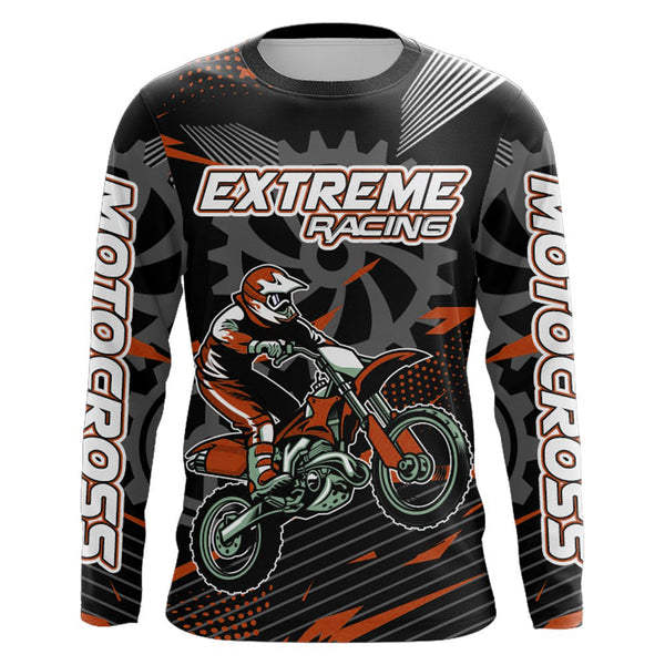 Maxcorners Orange Motocross Racing Jersey Upf30+ Dirt Bike Shirt Kids Women Men Off-road Jersey XM199 MT2809