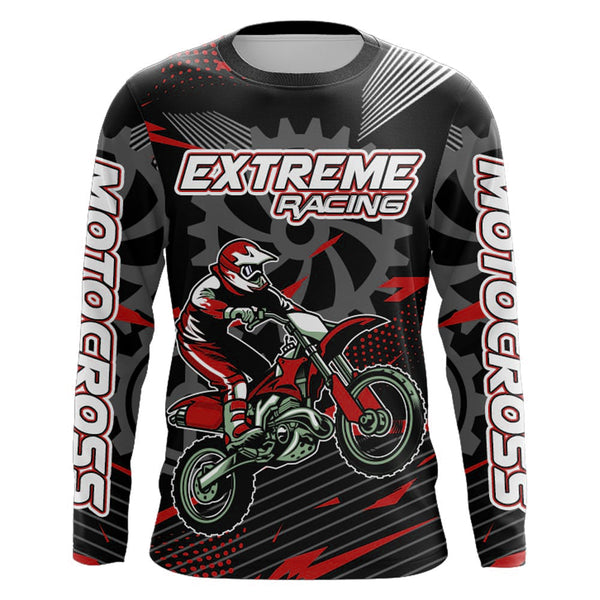 Maxcorners Red Motocross Racing Jersey Upf30+ Dirt Bike Shirt Kids Women Men Off-road Jersey XM199 MT2809