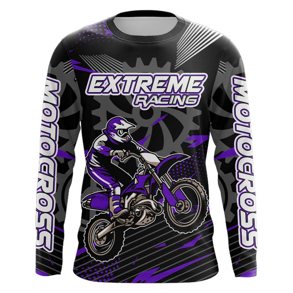 Maxcorners Purple Motocross Racing Jersey Upf30+ Dirt Bike Shirt Kids Women Men Off-road Jersey XM199 MT2809