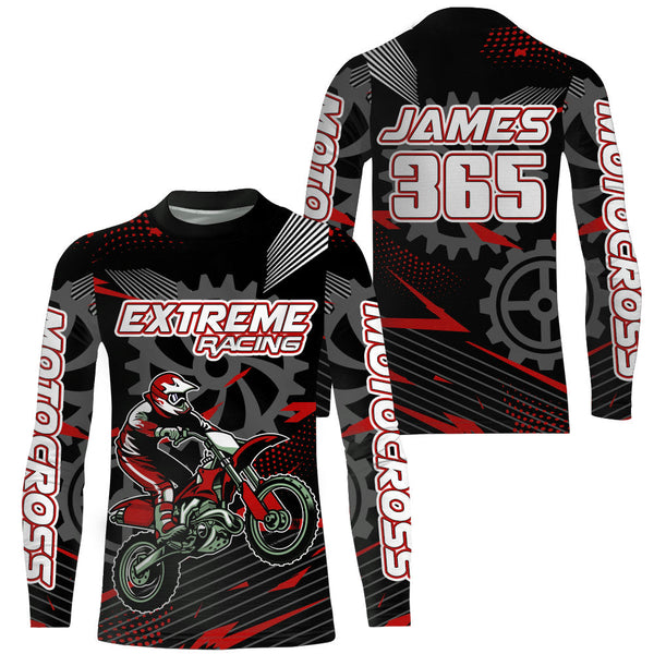 Maxcorners Red Motocross Racing Jersey Upf30+ Dirt Bike Shirt Kids Women Men Off-road Jersey XM199 MT2809