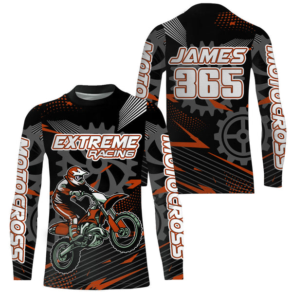 Maxcorners Orange Motocross Racing Jersey Upf30+ Dirt Bike Shirt Kids Women Men Off-road Jersey XM199 MT2809