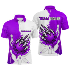 Maxcorners Custom Sharp Claws Bowling Shirt Purple Men Women Team Bowling Flaming Jerseys (Copy)
