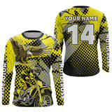 Maxcorners Yellow Eagle Motocross Jersey Dirt Bike Jersey Men Kid Women Motorcycle Riding Shirt LM2809