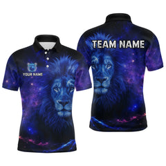 Maxcorners Lion Bowling Shirts for Men Women Team Custom Bowling Polo and Quarter Zip MT3107
