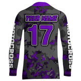 Maxcorners Motocross Jersey Purple Upf30+ Dirt Bike MX Racing Kid Men Women Motorcycle Shirt MT2809