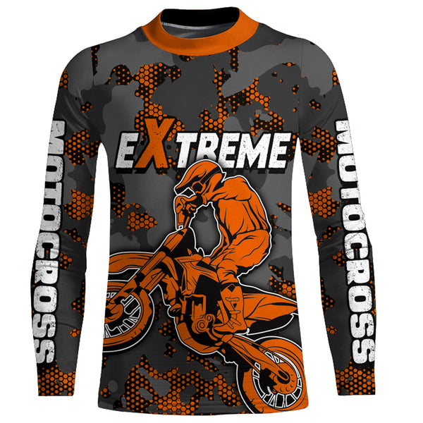 Maxcorners Motocross Jersey Orange Upf30+ Dirt Bike MX Racing Kid Men Women Motorcycle Shirt XM112 MT2809