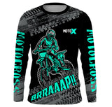 Maxcorners Motocross Jersey Kid Men Dirt Bike Racing Shirt Upf30+ Off-road Motorcycle Jersey Turquoise MT2809