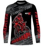 Maxcorners Motocross Jersey Kid Men Dirt Bike Racing Shirt Upf30+ Off-road Motorcycle Jersey Red MT2809