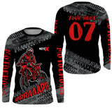 Maxcorners Motocross Jersey Kid Men Dirt Bike Racing Shirt Upf30+ Off-road Motorcycle Jersey Red MT2809