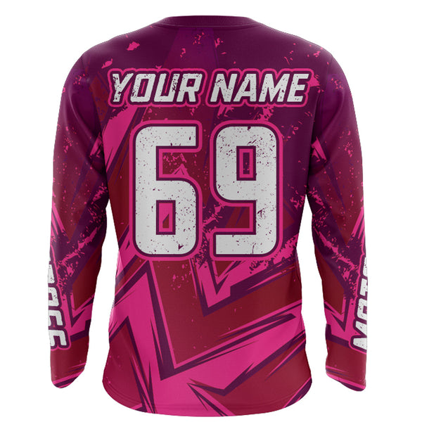 Maxcorners Pink Motocross Racing Jersey Women Kid Men UV Protective Youth Adult Dirt Bike Shirt XM270 MT2809