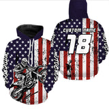 Maxcorners Patriotic Motocross Racing Hoodie Jersey for Men Women Dirt Bike Motorcycle Hoodie LM2809