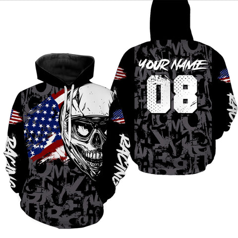 Maxcorners American Flag Motocross Racing Hoodie Jersey for Men Women Dirt Bike Hoodie LM2809