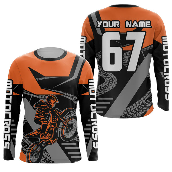 Maxcorners Orange Motocross Racing Jersey Women Men Kid Motorcycle Dirt Bike Shirt MT2709
