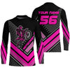 Maxcorners Motocross Racing Jersey Pink Custom Dirt Bike Motorcycle Shirt For Kid Men Women MT2709