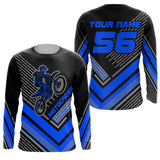 Maxcorners Motocross Racing Jersey Blue Custom Dirt Bike Motorcycle Shirt For Kid Men Women MT2709
