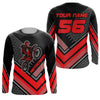 Maxcorners Motocross Racing Jersey Red Custom Dirt Bike Motorcycle Shirt For Kid Men Women MT2709
